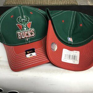 Adidas Milwaukee Bucks Tactel Structured Flex Hat - Green/Red Large/ Extra Large